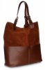 Kožené kabelka shopper bag Genuine Leather hnedá 605
